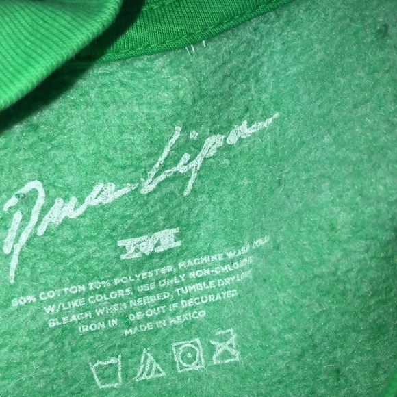Dua Lipa Future Nostalgia tour merch green sweatshirt size medium - Picture 6 of 8